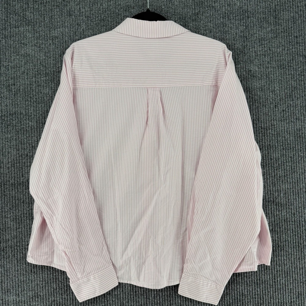 Shiny by Nature womens button up shirt long sleeve stripe cotton plus size 2XL - Picture 2 of 8